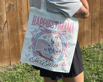 Happiest Mom on Earth Tote Bag - Disney Mom Park Bag - Beach/ Pool Bag