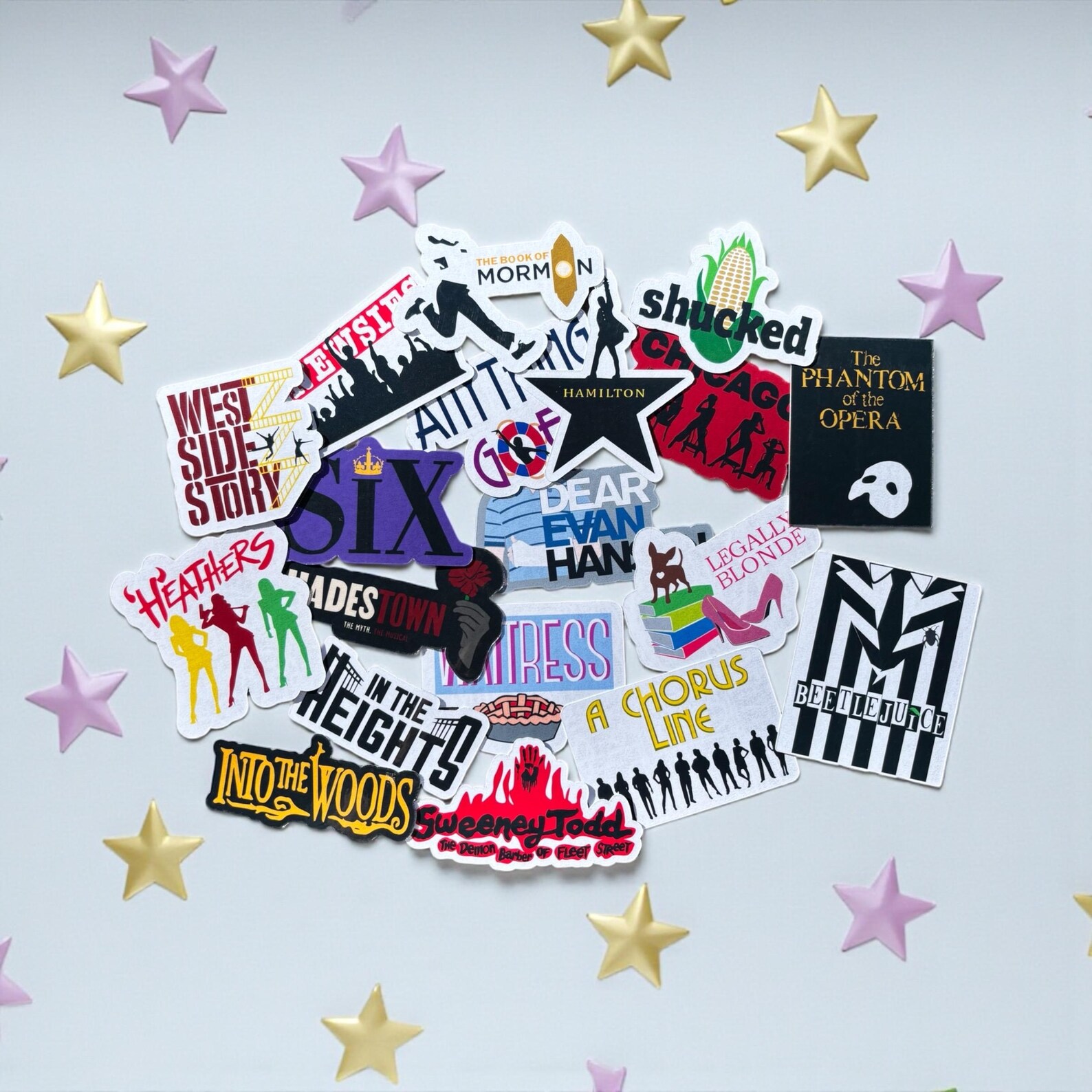 Broadway Musical Sticker Pack of 20 - Etsy
