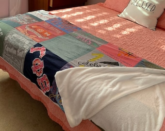 Custom T-Shirt Memory Blanket: Plush Minky Fabric, Memorial Blanket from Wrappable Memories
