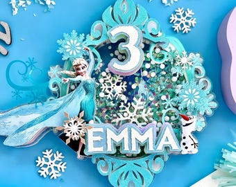 Adorno para tarta inspirado en Frozen / Decoración de fiesta inspirada en Frozen / Decoración de cumpleaños inspirada en Frozen / Adorno para tarta inspirado en Elsa / Adorno de Ana y Elsa