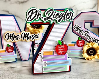 Teacher 3D Letter | Teacher Appreciation 3D Letter | Teacher Appreciation Gifts | Custom Teacher Gifts | Back to School Teacher Gifts