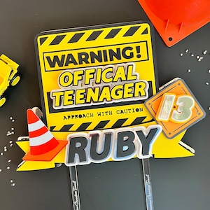 Warnung: offizielle Teenager-Topper | "Offizielle Teenager CakeTopper |." Geburtstag als Teenager "Offizielle Teenager-Partydekoration |." 13.Geburtstag
