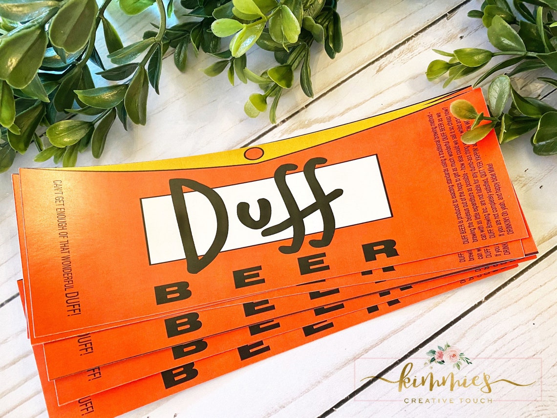 Duff Beer Bottle Labels/The Simpsons Duff Beer Labels/ The | Etsy
