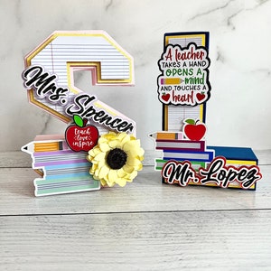 Carta 3D para profesores / Carta 3D de agradecimiento para profesores / Regalos de agradecimiento para profesores / Regalos personalizados para profesores / Regalos de regreso a clases para profesores