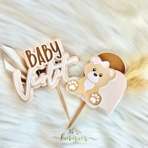 Ozdoby na babeczki Boho Bear | Ozdoby na babeczki Bear | Ozdoby na babeczki Boho | Boho Baby shower | Ozdoba We Can Bearly Wait | Dekoracja na Baby Shower
