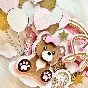 Teddy Bear Baby Shower Cake Topper | Custom Colors & Size - Etsy