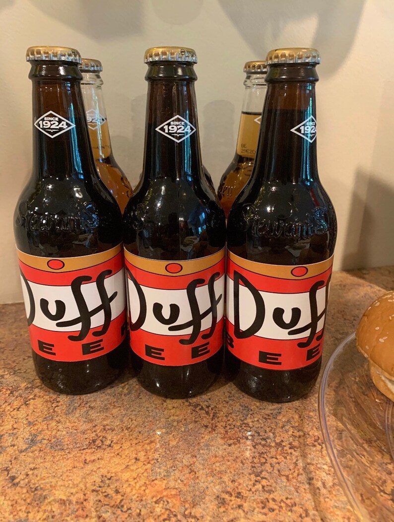 Duff Beer Bottle Labels The Simpsons Duff Beer Labels The Etsy
