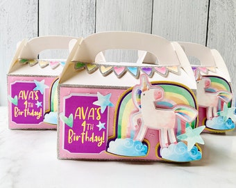 Unicorn Favor boxes/Unicorn Treat boxes/Unicorn Favor Bags/Unicorn party decor/Unicorn birthday decor