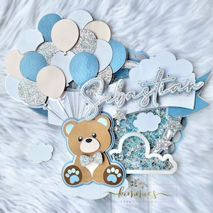 Teddy Bear cake topper | Teddy Bear baby shower decor | We Can Bearly Wait cake topper | We Can Bearly Wait baby shower | Bear Cake Topper
