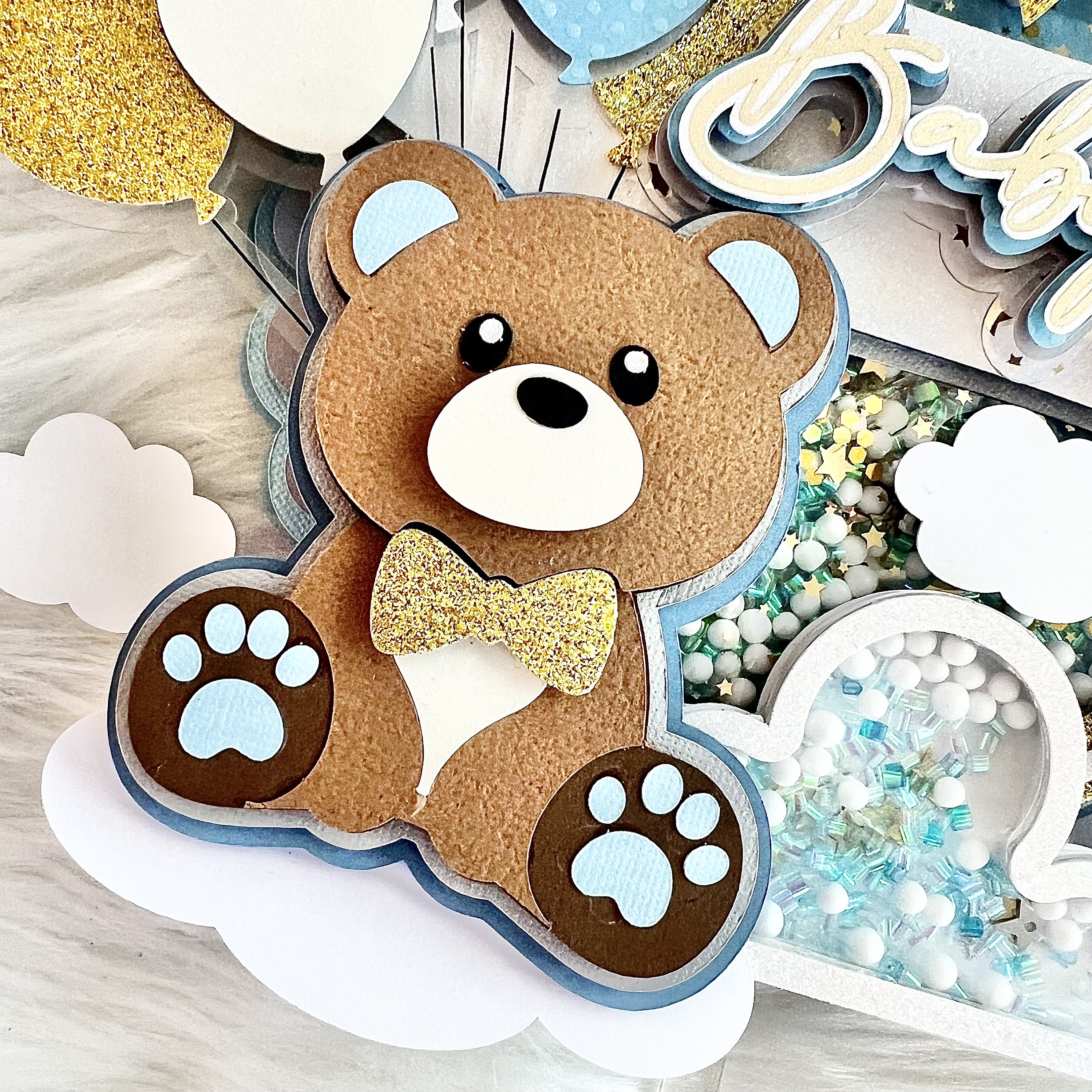 Teddy Bear Baby Shower Cake Topper | Custom Colors & Size - Etsy UK