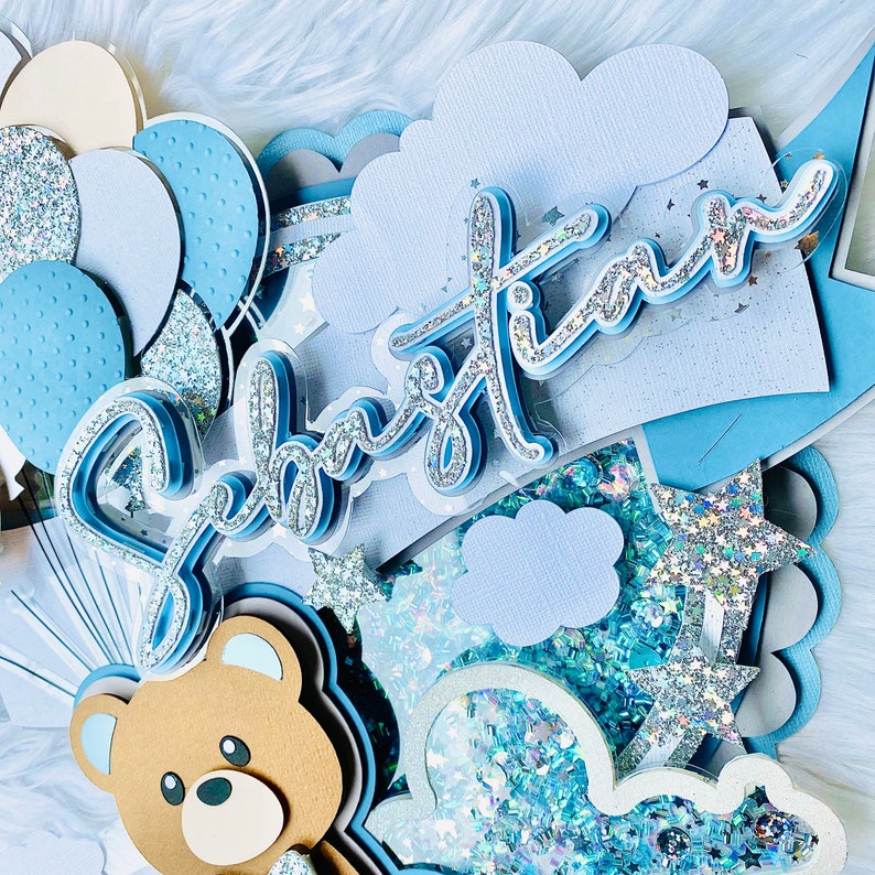 Teddy Bear Baby Shower Cake Topper | Custom Colors & Size - Etsy