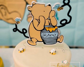Winnie the Pooh Cake Topper | Pooh Bear inspired cake topper | Bee cake topper