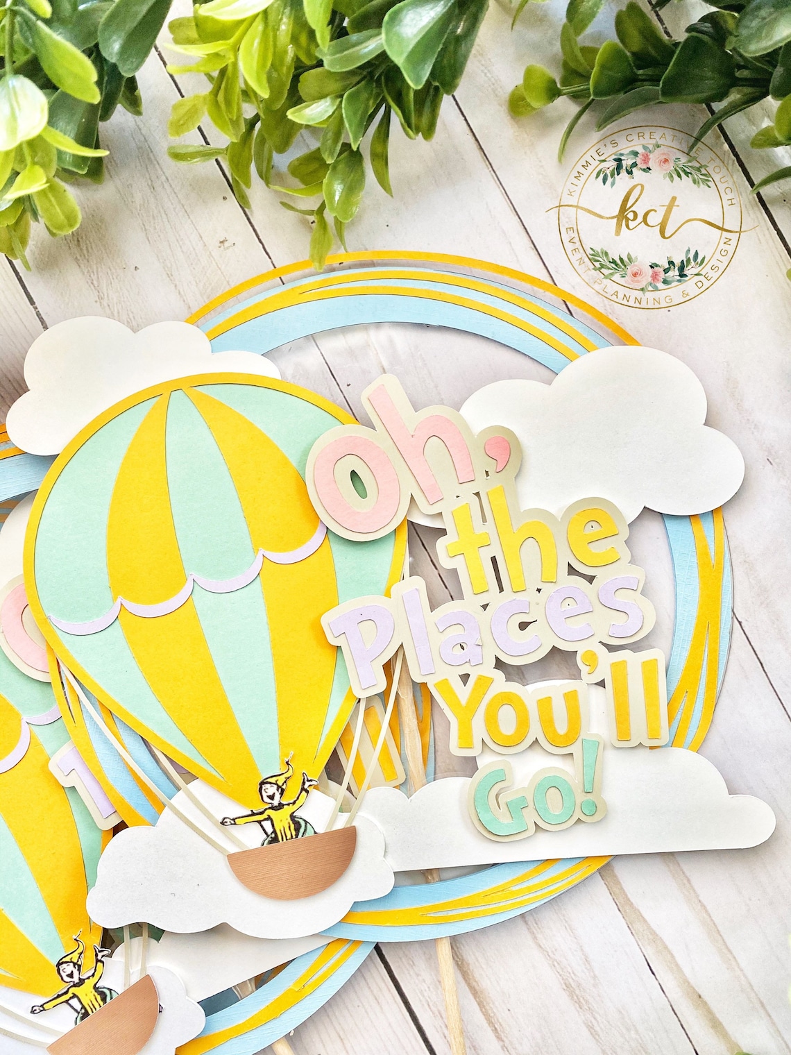 Oh the Places Youll Go Cake Topper centerpiece Dr. Seuss - Etsy