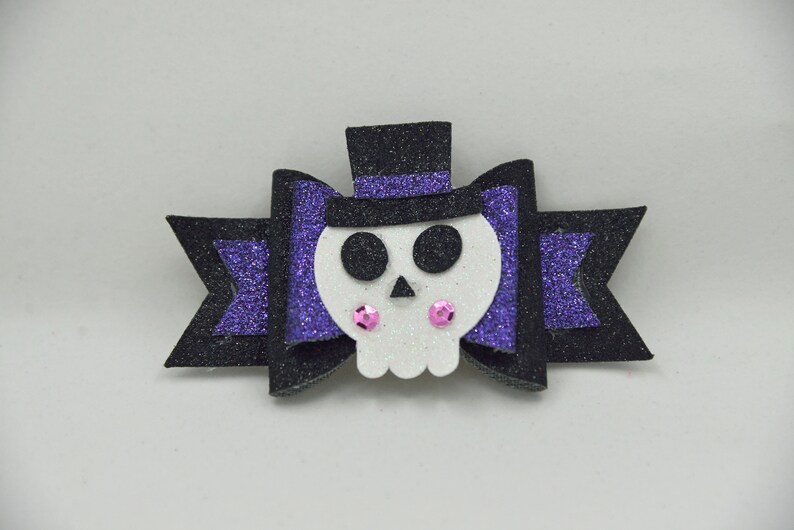 Skeleton with top hat hair bow Skeleton hair bow,