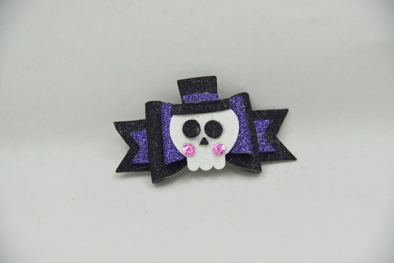 Skeleton with top hat hair bow Skeleton hair bow,