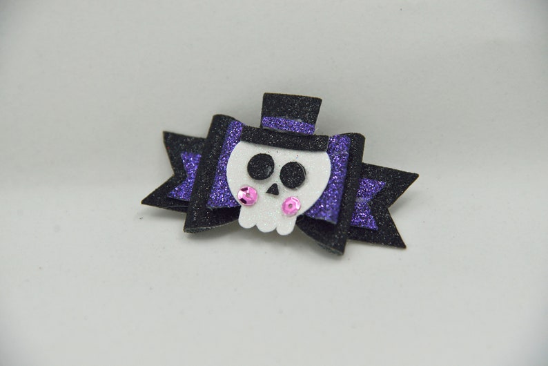 Skeleton with top hat hair bow Skeleton hair bow,