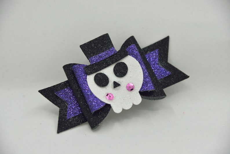 Skeleton with top hat hair bow Skeleton hair bow,