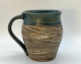 Taza de cerámica jaspeada de 355 ml, gres, cerámica artesanal, para amantes del café, regalo para él/ella, pintada a mano.
