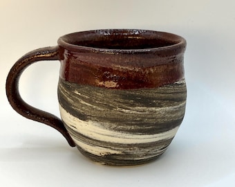 Marmurkowy kubek ceramiczny 12 oz, kamionka, ręcznie robiona ceramika, miłośnik kawy, prezent dla niego/niej, ręcznie malowany
