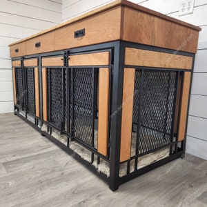 Finnian X-Large Double Dog Crate, with Soft Close Drawers, XL Dog Crate Furniture, Modern Dog Crate, Dog Kennel Furniture