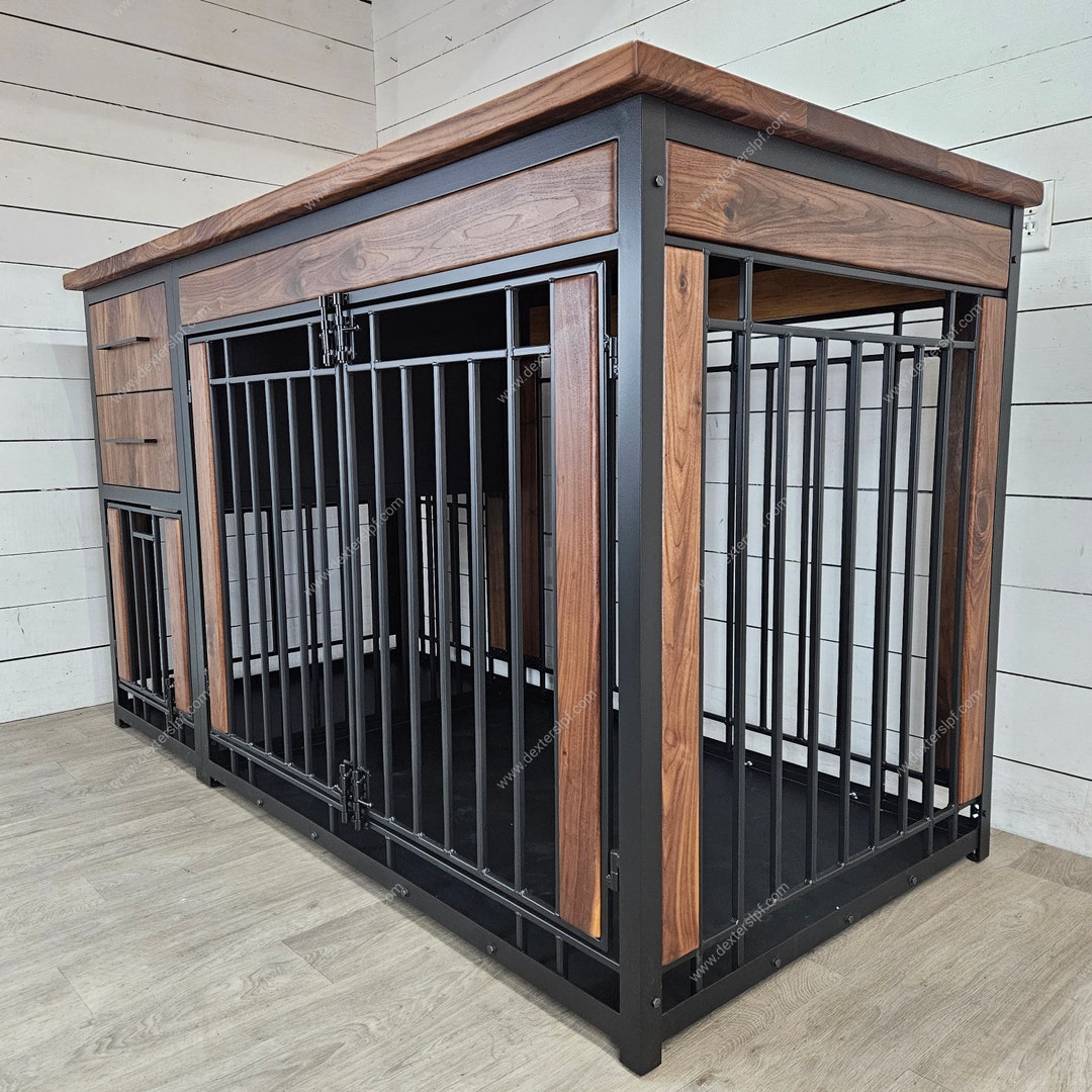 XXXL + Large Dog Crate Furniture, Double Kennel With Walnut Top Etsy — free download