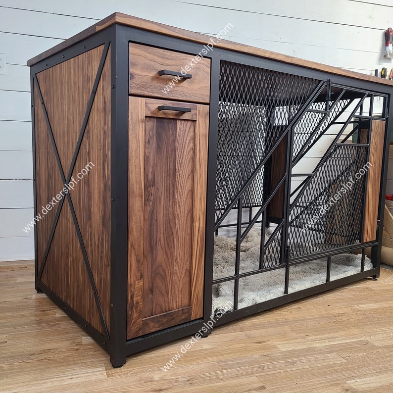 Dog Crate Furniture With Food Storage Remy Xxlarge Dog Etsy