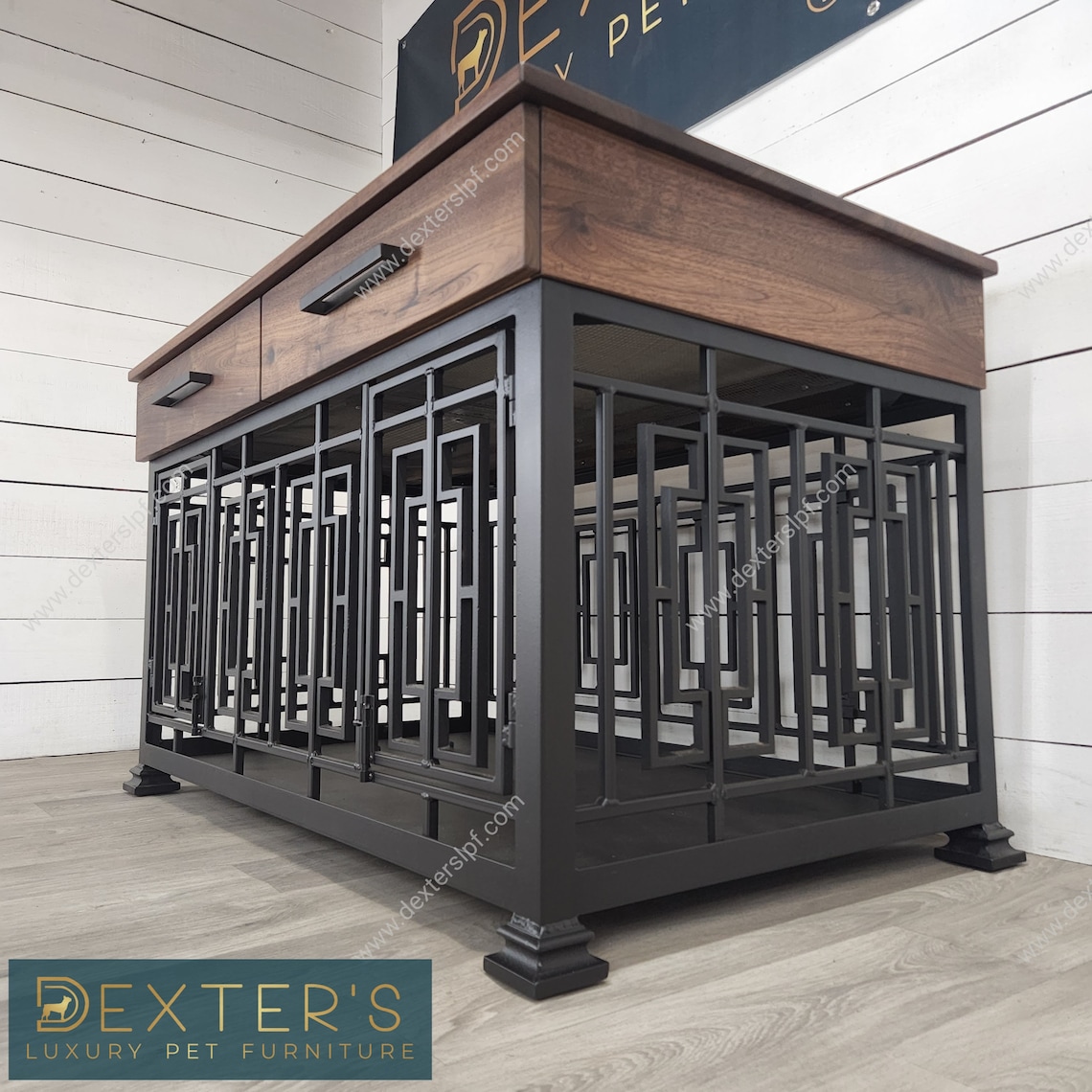 Layla Medium Double Dog Crate Dog Crate Furniture Dog Kennel Etsy