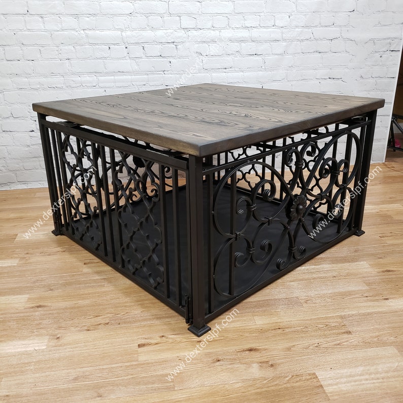 Luxe Coffee Table Dog Crate Furniture Small Dog Kennel Etsy