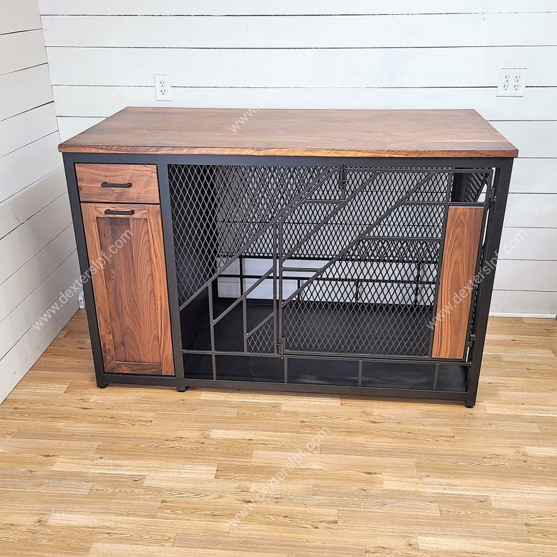 Dog Crate Furniture With Food Storage Remy Xxlarge Dog Etsy