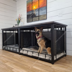 Raven X-Large Double, XL Double Dog Kennel Furniture, Xl Dog Crate Furniture, Modern Dog Crate, Dog Crate Furniture, Dog Kennel Furniture