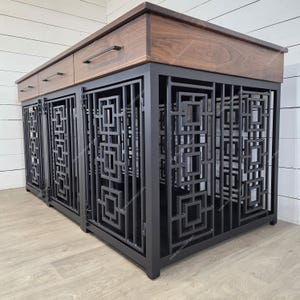 Sebby Triple Large Kennel with Soft-Close Drawers | Stylish Dog Crate Furniture | Modern Pet Furniture for Large Dogs