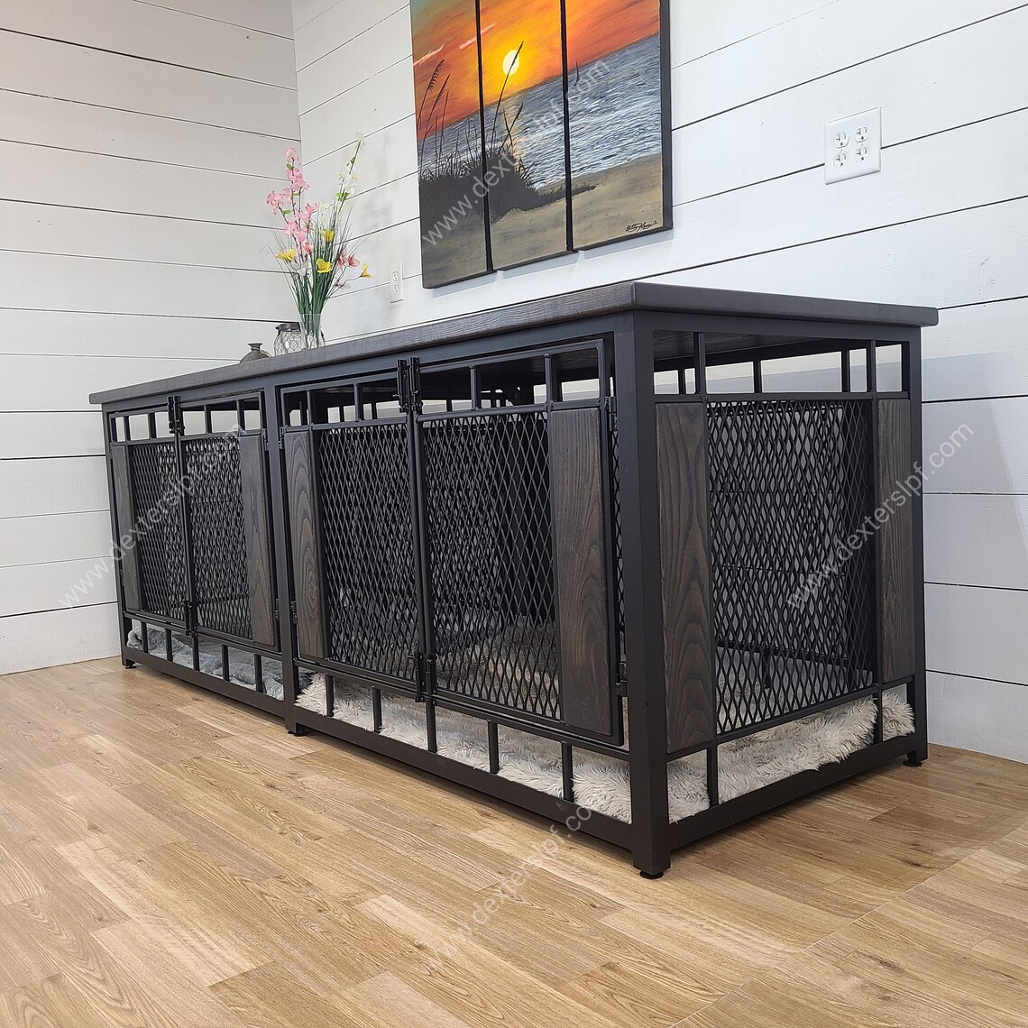 Raven Xlarge Double, XL Double Dog Kennel Furniture, Xl Dog Crate — free download