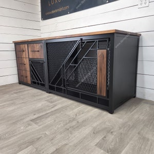 Remy X Large + Small Combo with Storage and Charging Drawer, Double Dog Crate Furniture, dog bed, dog crate furniture
