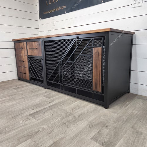Dog Crate Furniture With Food Storage Remy Xxlarge Dog Etsy