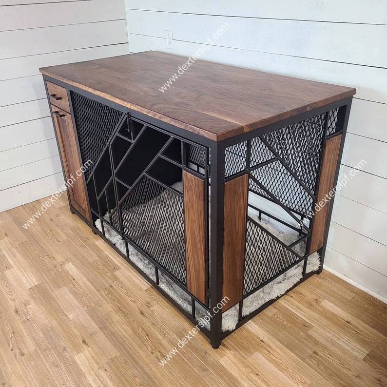 Dog Crate Furniture With Food Storage Remy Xxlarge Dog Etsy