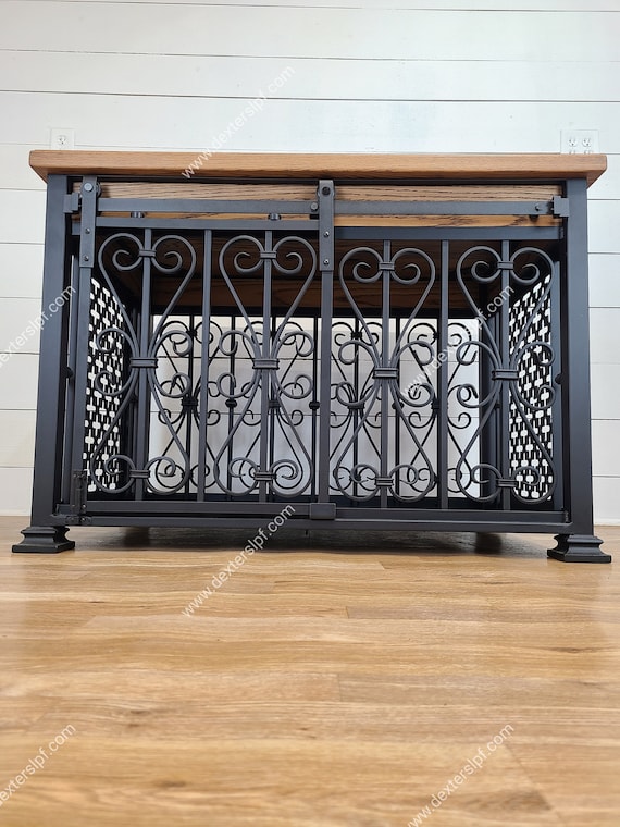 Wrought iron dog crate sales