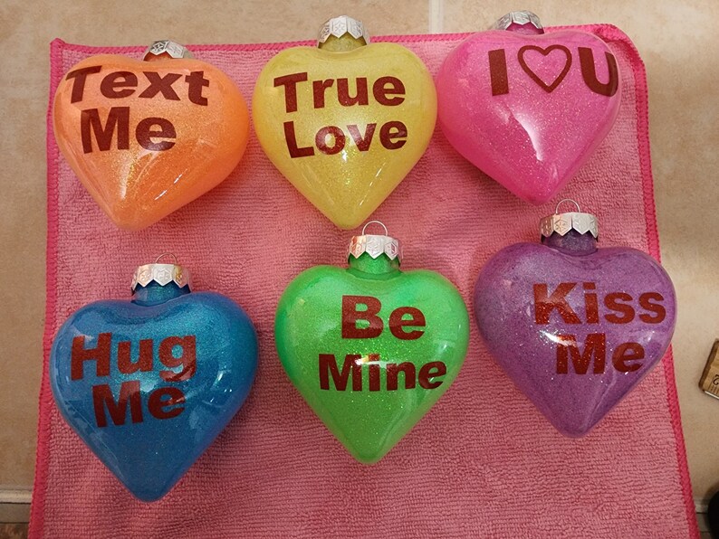 Candy Heart Ornaments Etsy