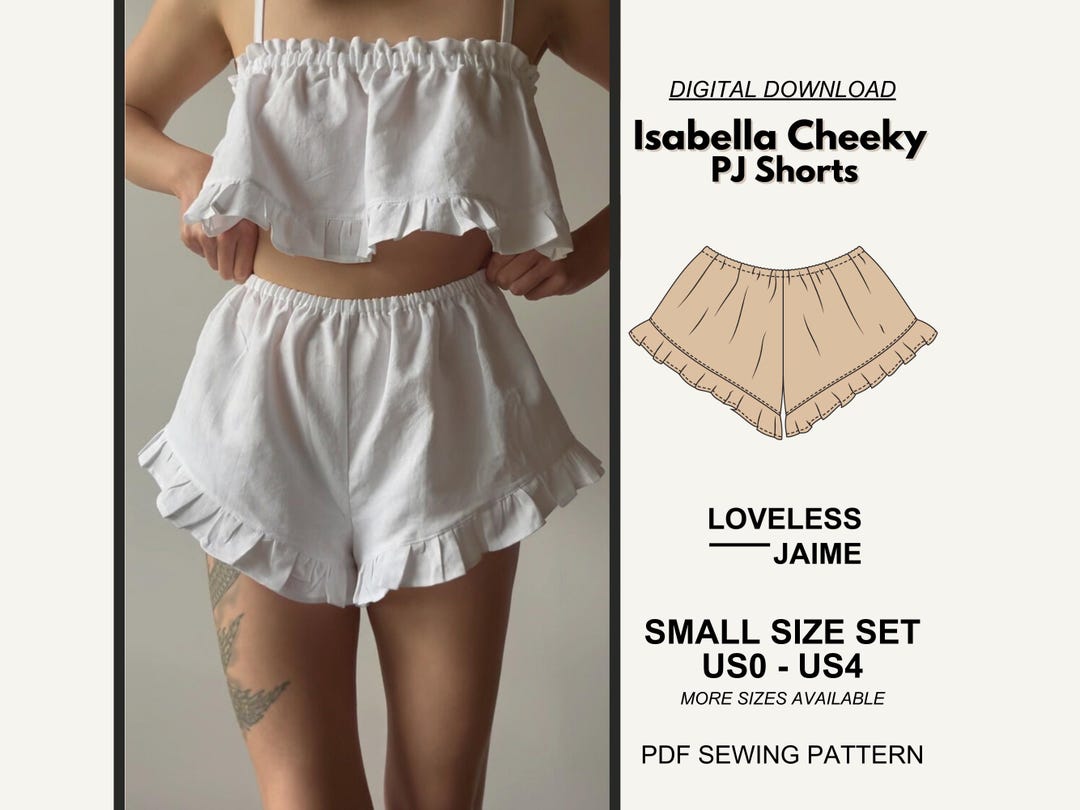 Isabella Cheeky PJ Shorts: Small Size Set - Sizes US0-US4 - No