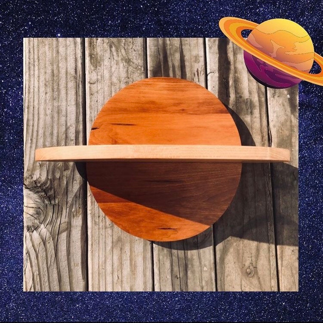 Floating Saturn Wall Shelf Space Themed Nursery Decor Home Decor Etsy