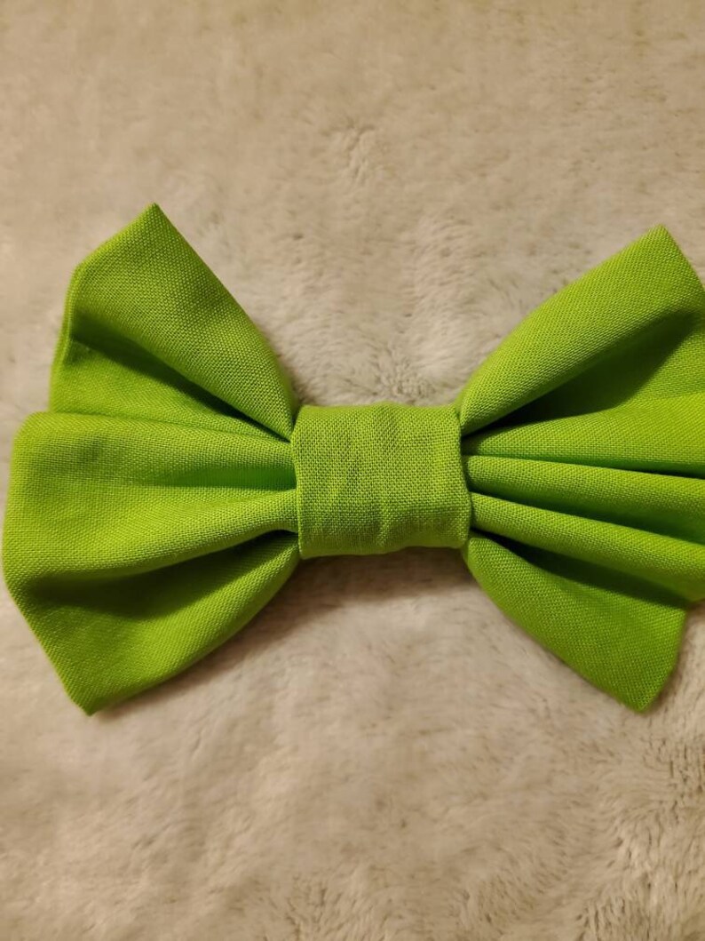 Girls Plain Solid Lime Green Color Kids Headband or Clip Bow