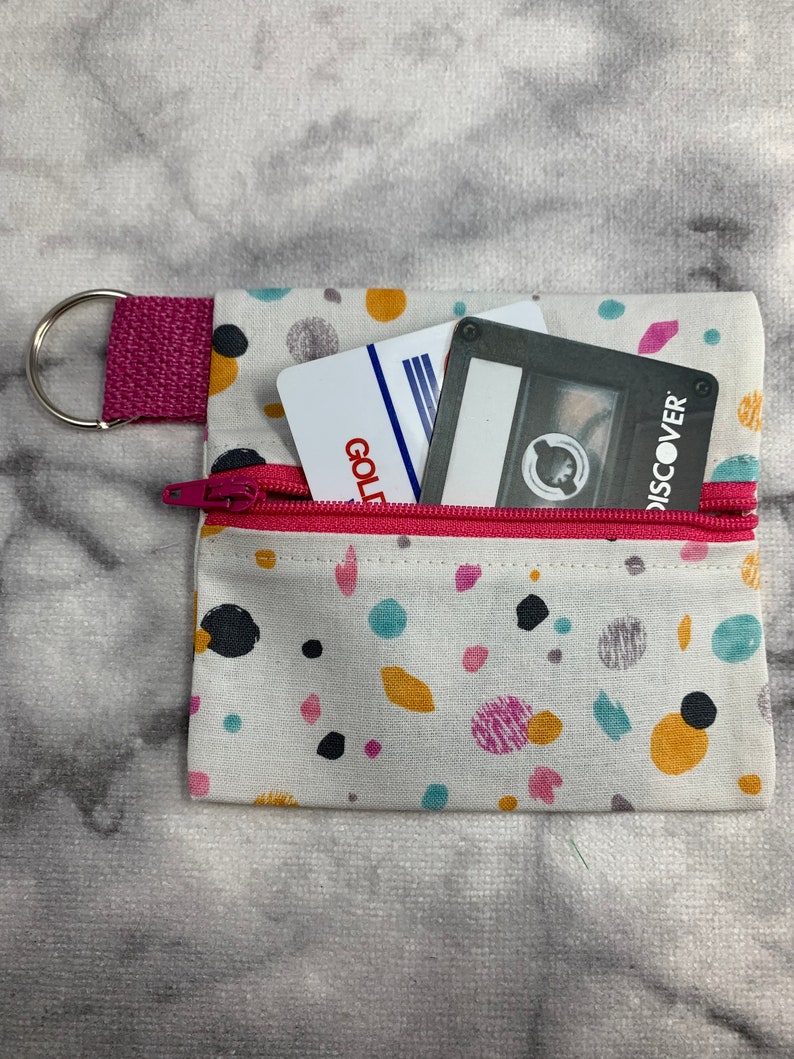 Zipper Pouch Card Case Retro 80s Cotton Coin Purse Coin Pouch Wristlet