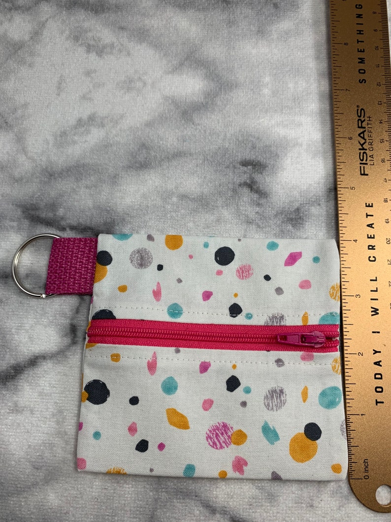 Zipper Pouch Card Case Retro 80s Cotton Coin Purse Coin Pouch Wristlet