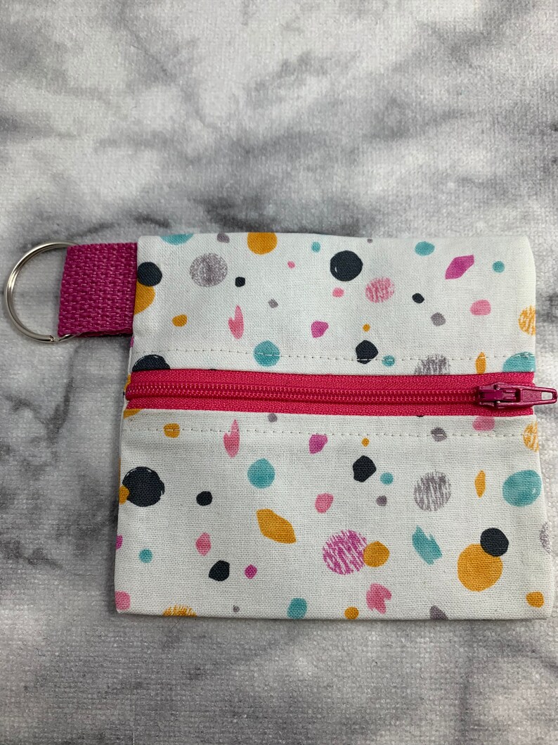 Zipper Pouch Card Case Retro 80s Cotton Coin Purse Coin Pouch Wristlet