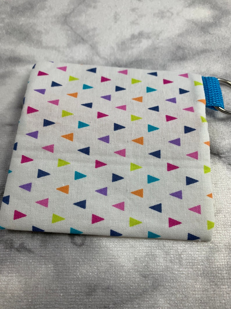 Wristlet Card Case Coin Pouch Rainbow Triangles Cotton Coin Purse Zipper Pouch