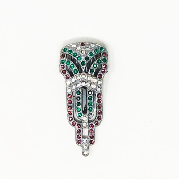 Art Deco Tulip geometric suffragette rhinestone dress clip