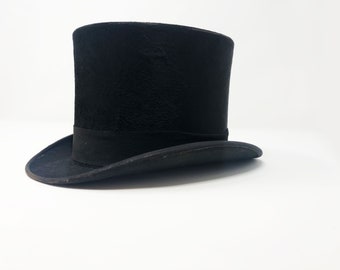 Vintage Beaver Top Hat by Tress & Co, London, 6 7/8