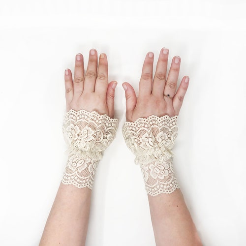 Crochet Fingerless Gloves, Cotton Brown Fingerless Gloves, Lace