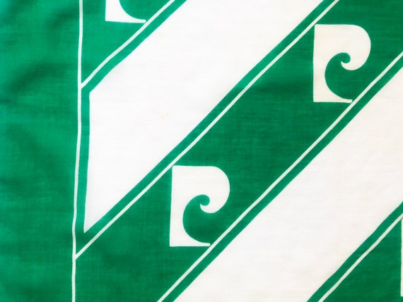 RESORT Pierre Cardin 1970's cotton scarf green an… - image 7