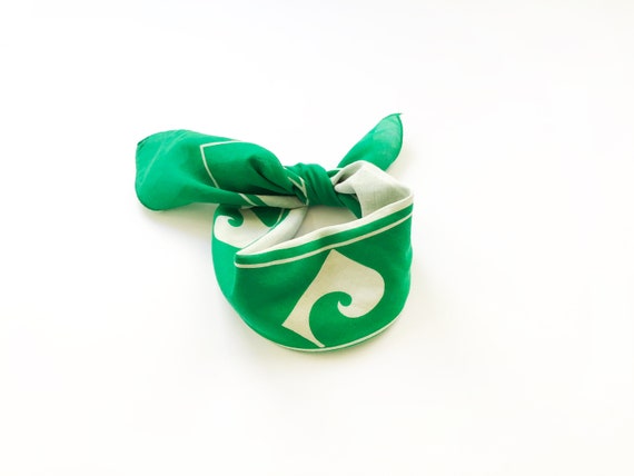 RESORT Pierre Cardin 1970's cotton scarf green an… - image 6