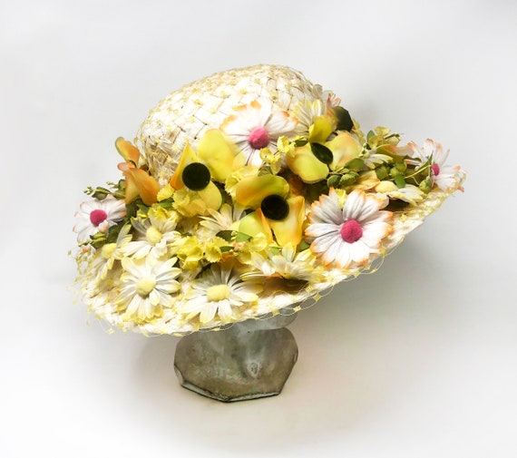 Christian Dior vintage floral Spring hat, celloph… - image 7